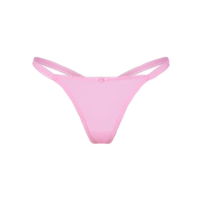 FITS EVERYBODY PICOT TRIM STRING THONG | BUBBLE GUM