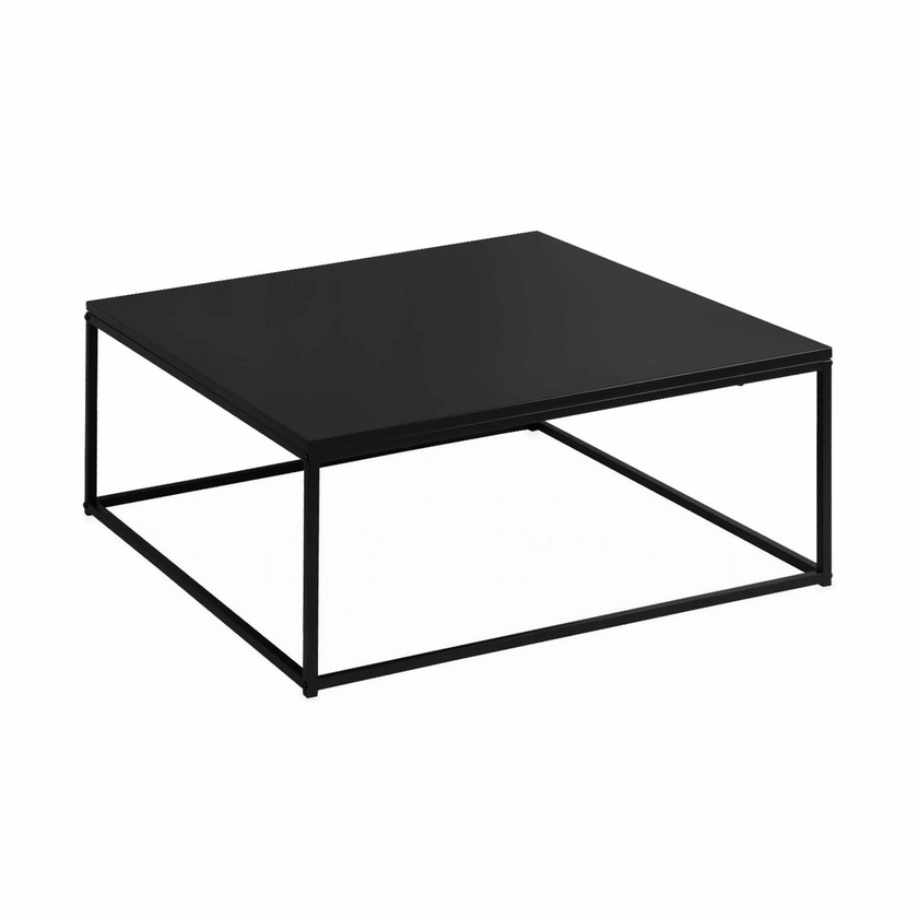 Table basse noir carrée en métal INDUSTRIELLE