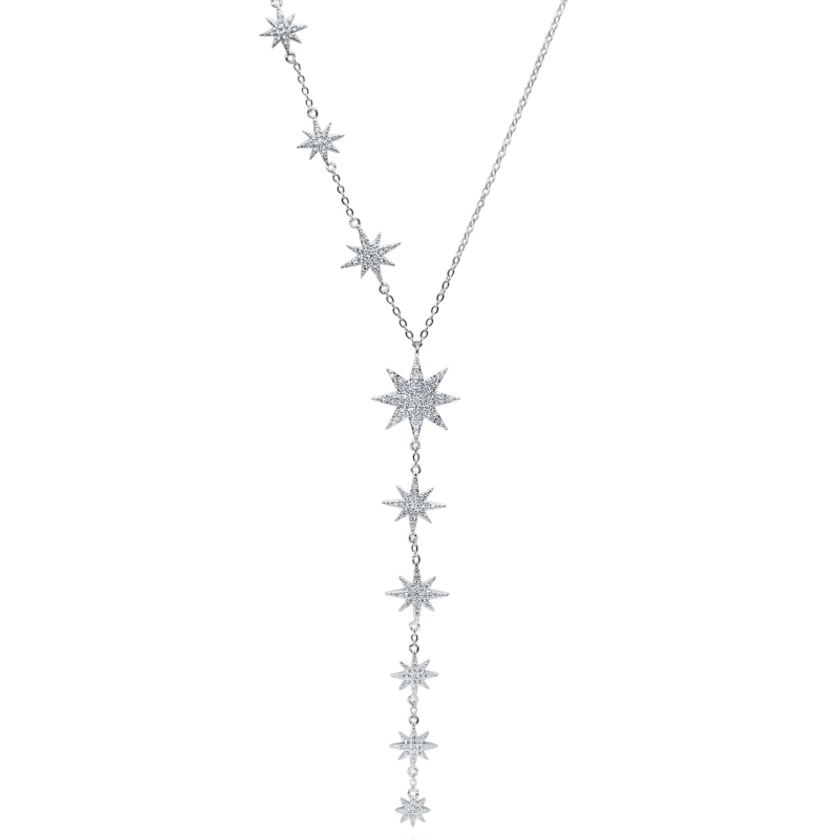 Juliet Star Burst Y Drop Necklace | Sterling Silver