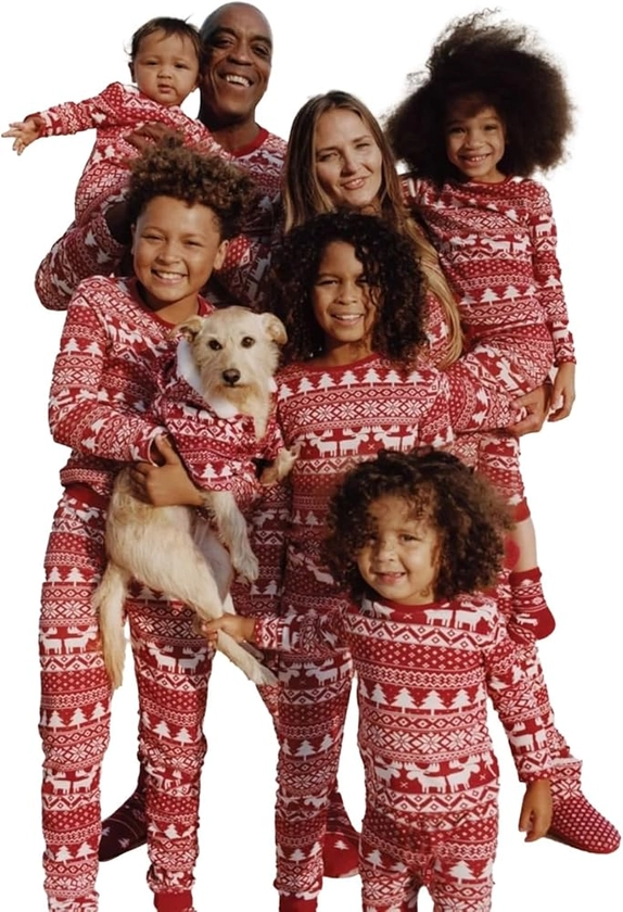 Neufigr Pyjama Noel Famille, Pyjama de Noël Famille, Ensemble Pyjama Noel Famille Pyjama Noel Couple pour Femme Homme Enfant Bebe