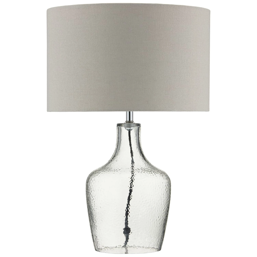 Embossed Glass Table Lamp - Beige