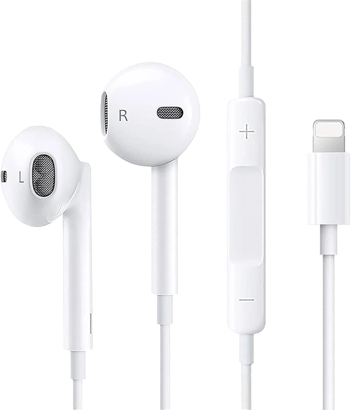 Ecouteurs filaires pour iPhone,écouteurs intra-auriculaires avec son stéréo (microphone intégré et contrôle du volume) compatibles avec iPhone 14/14Pro Max/13/13Pro Max/SE/12/12Pro/11/X/XR/XS/8/7/7Pro