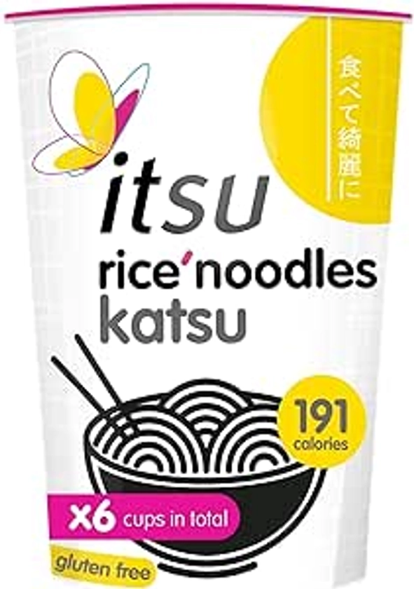 Itsu Katsu Flavour Rice Noodles | Instant Rice Noodles Multipack Cup | (Pack of 6) | Gluten - Free : Amazon.co.uk: Grocery