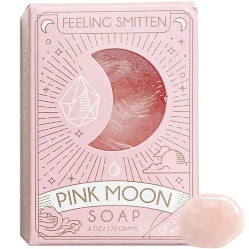 Pink Moon Soap with Rose Quartz Crystal Inside