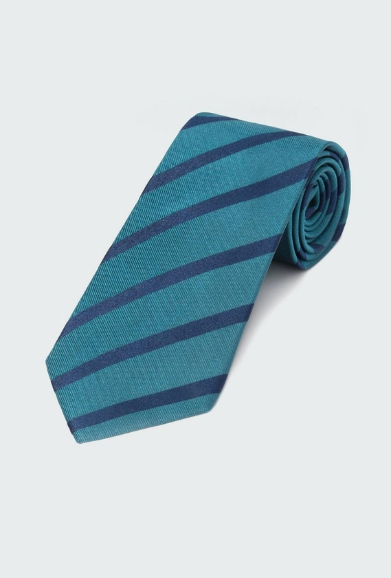 Teal Repp Stripe Tie