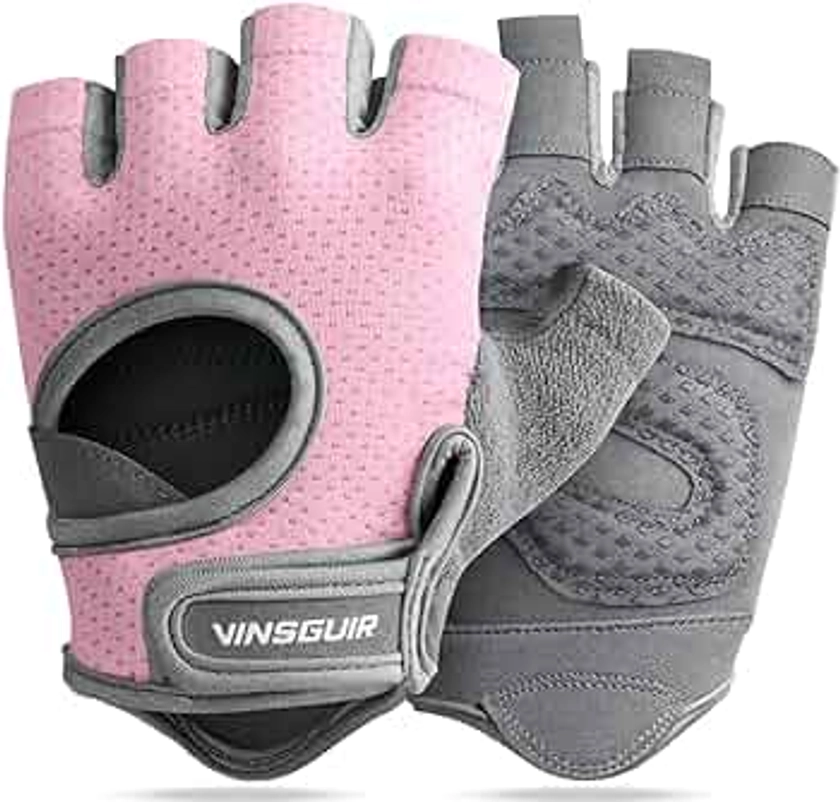 VINSGUIR Breathable Workout Gloves for Women, Weight Lifting Gloves for Gym, Cycling, Exercise, Fitness and Training, with Excellent Grip and Cushion Pads