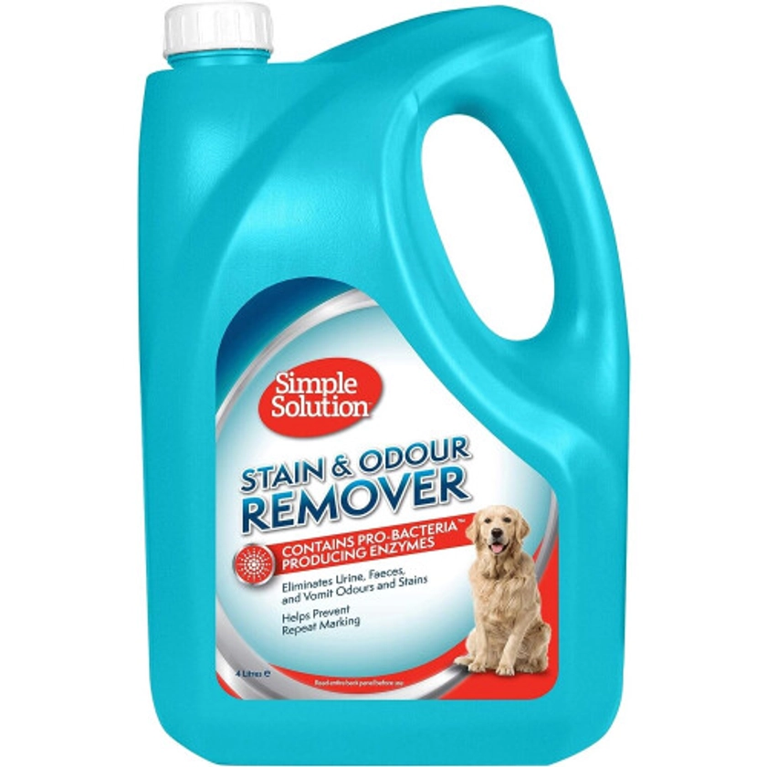 Simple Solution Dog Stain and Odour Remover | Enzymatic Cleaner with Pro-Bacteria Cleaning Power - 4 Litres on OnBuy