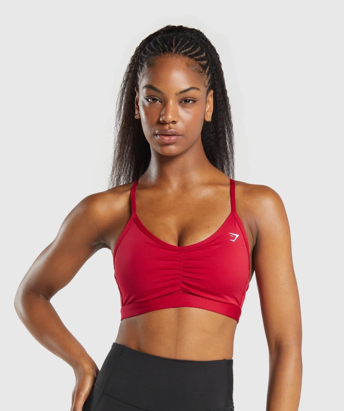 Gymshark Ruched Sports Bra - Conditioning Red