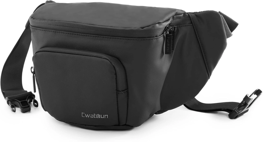 Cwatcun Sac banane étanche pour appareil photo reflex numérique compatible avec Nikon, Sony, Lightweigth, Noir , S, Sac pour appareil photo