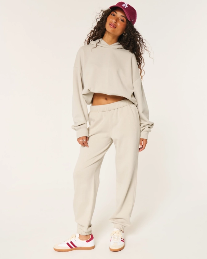 Women's Fleece Icon Dad Joggers | Women's Bottoms | HollisterCo.com