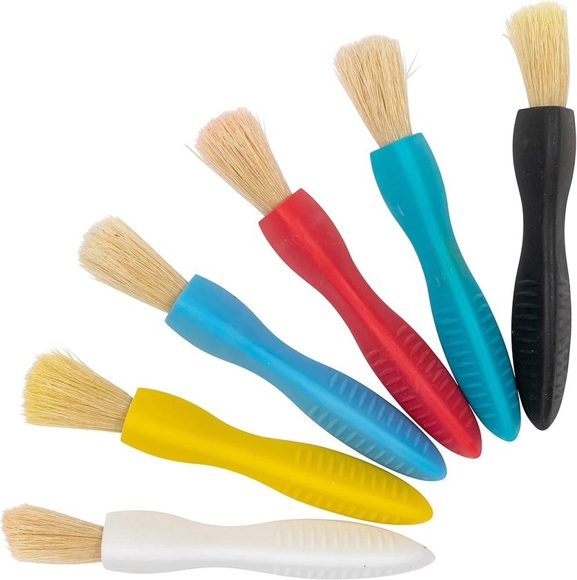 READY 2 LEARN Triangle Grip Paint Brushes - Set of 6 - 18m Plus - Easy to Grip Paint Brushes for 2, 3 and 4 Year Olds - Encourage Writing Grip