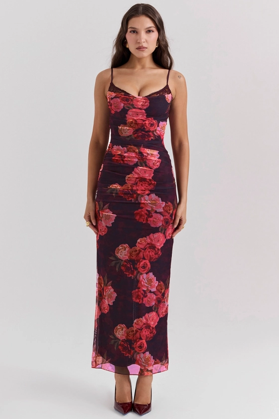 Clothing : Maxi Dresses : 'Nalini' Romantic Floral Maxi Dress