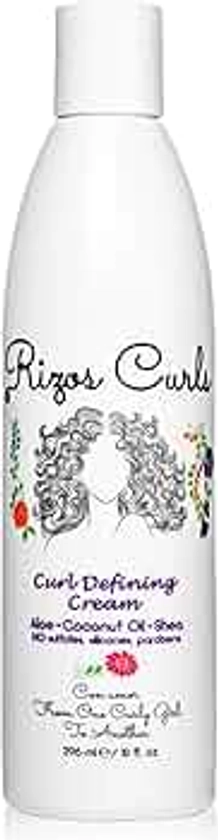 Rizos Curls Curl Defining Cream, Enhance Waves, Curls & Coils, Soft Hold Weightless Volume, Moisturizing Frizz-Free Shine with Aloe Vera, Coconut Oil & Shea Butter, All Curl Patterns 2a - 4c, 10 oz