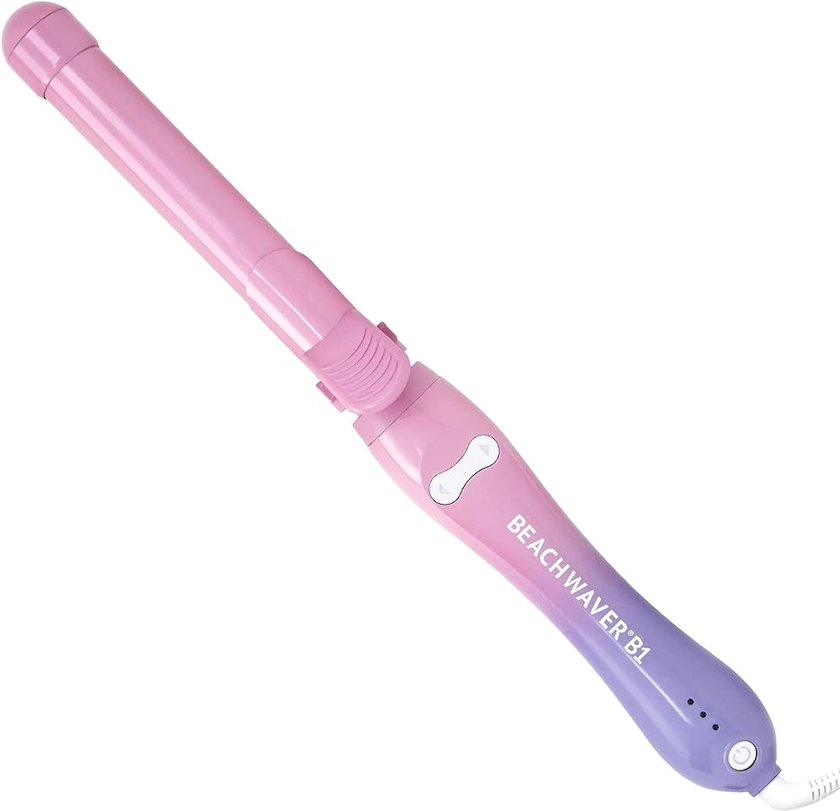 Beachwaver B1 Rotating Curling Iron in Pink Sunset | 1 inch barrel for all hair types | Automatic hair curler | Easy-to-use curling wand | Long-lasting, salon-quality curls and waves | Dual voltage