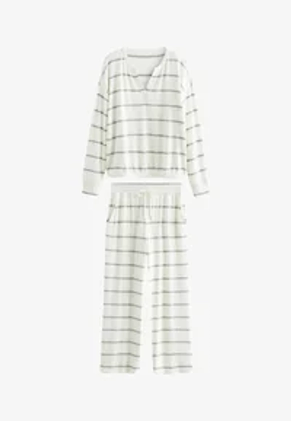 Next LONG SLEEVE TALL - REGULAR FIT SET - Pyjama - white stripe/blanc - ZALANDO.FR