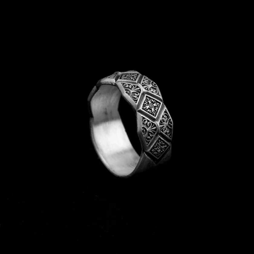 Massive Vintage Signet Ring, Signet Ring, Vintage Ring, Circle Ring, Vintage Unisex, Vintage Jewelry, Chunky Ring, Gift For Husband,Handmade