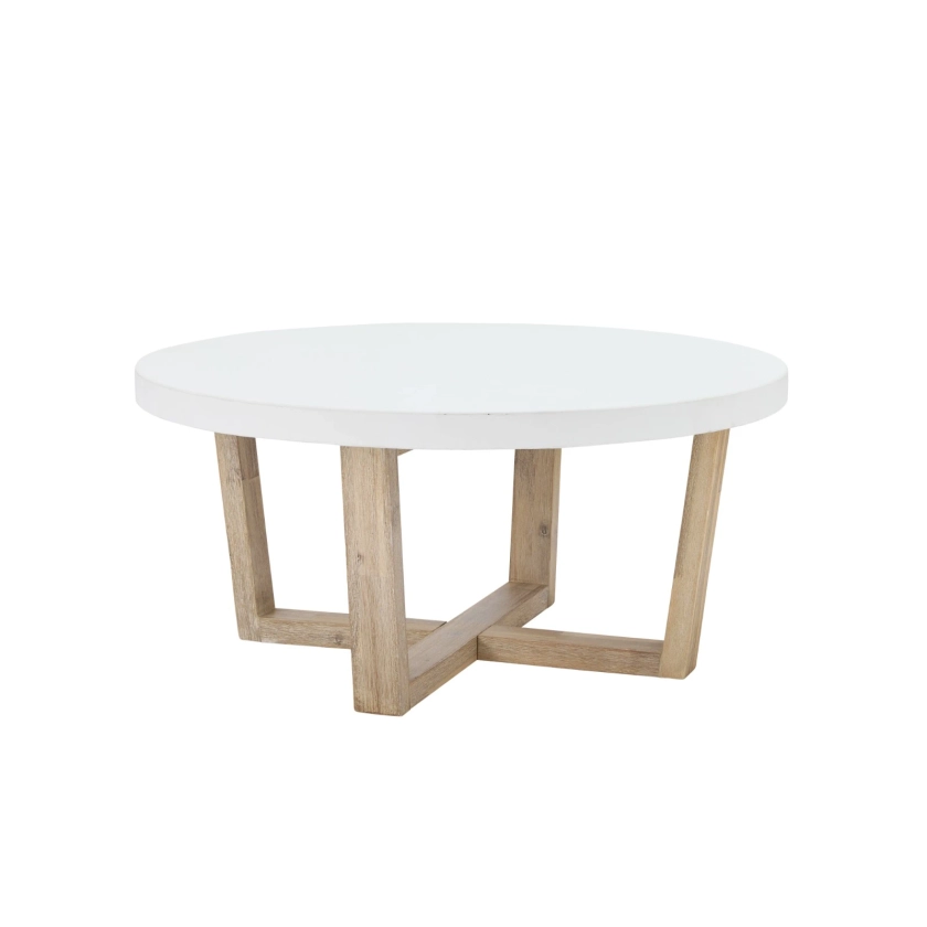 Buy Nova Coffee Table Acacia & White Concrete - James Lane Australia