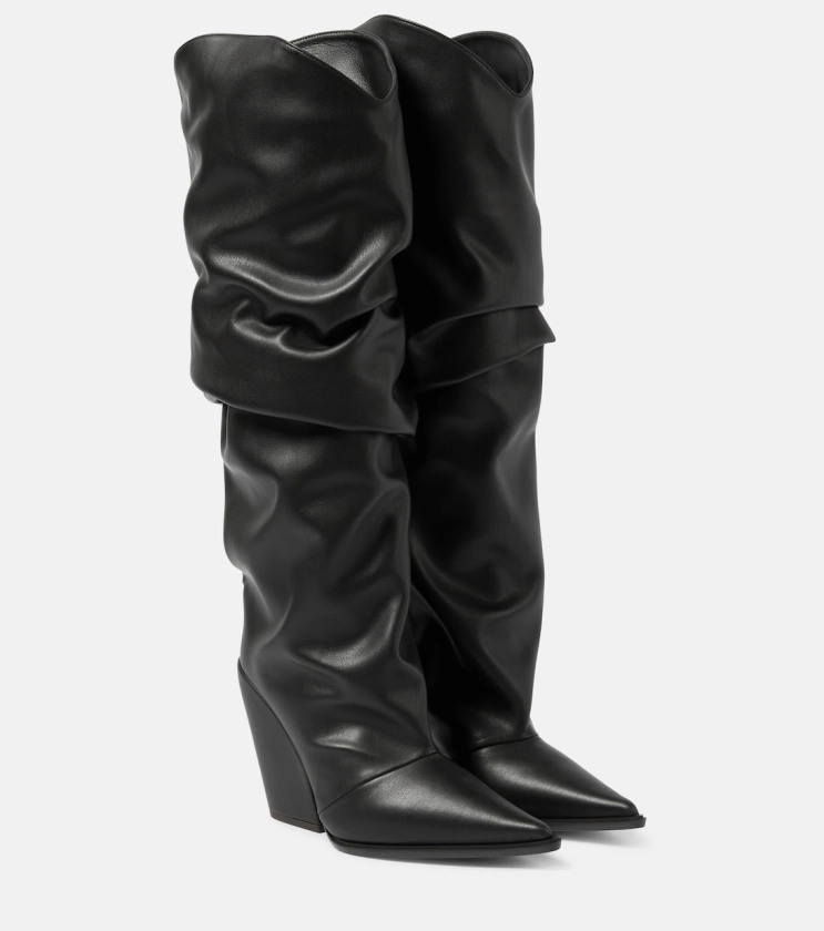 Faux leather knee-high boots in black - Alexandre Vauthier | Mytheresa