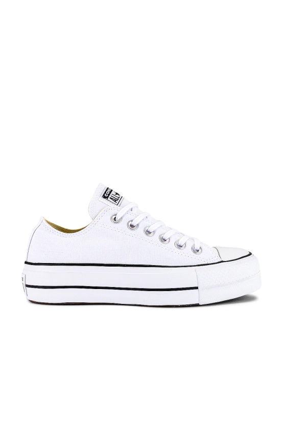 Converse Chuck Taylor All Star Lift Sneaker in White & Black | REVOLVE