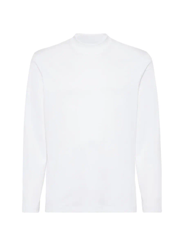 Brunello Cucinelli Cotton Jersey Mock Neck Long Sleeve T-Shirt | Saks Fifth Avenue