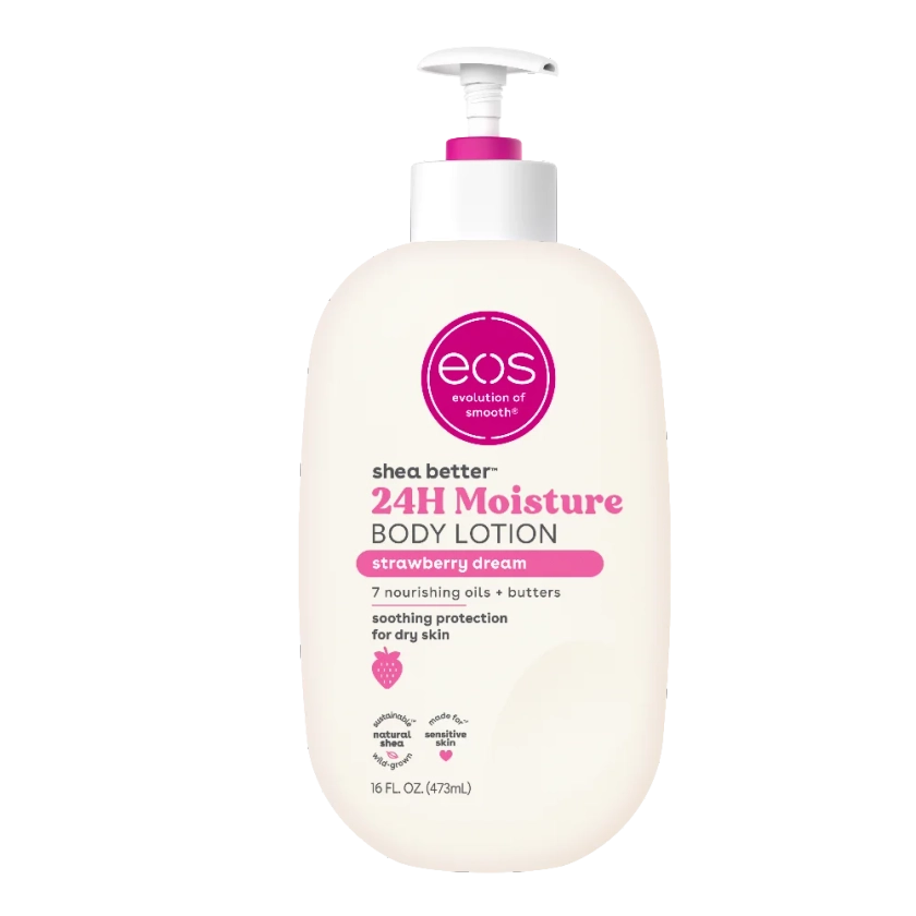 eos Shea Better Body Lotion for Dry Skin, Strawberry Dream, 16 fl oz