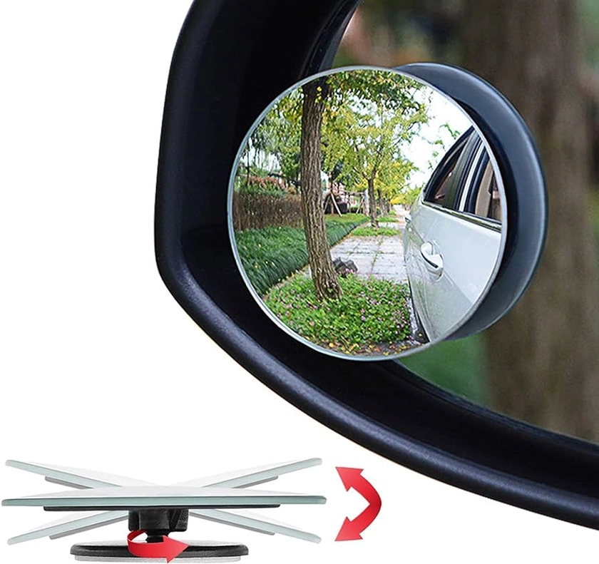 Ampper Blind Spot Mirror, 2" Round HD Glass Frameless Convex Rear View Mirror, Pack of 2 : Amazon.co.uk: Automotive