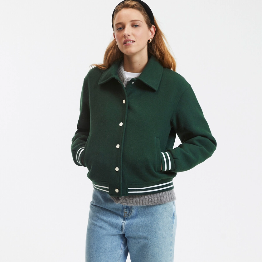 Blouson style teddy, pressionné