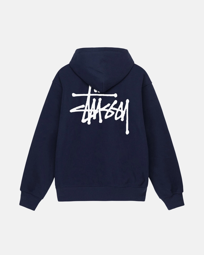 Clearance Store Sweat À Capuche Stussy - Basic Stüssy Bleu Marine