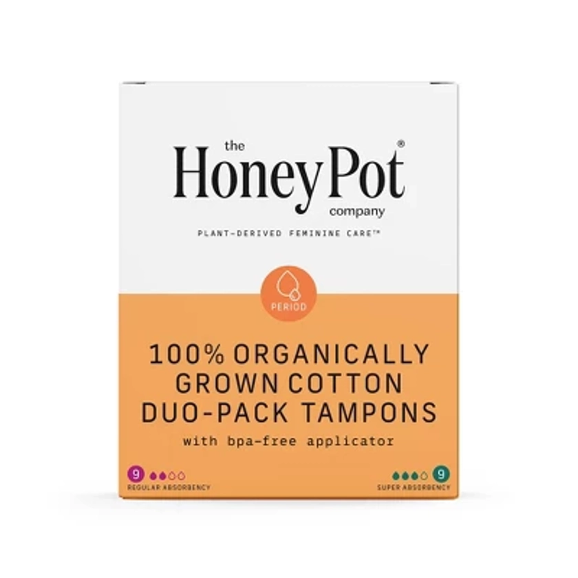 The Honey Pot Company, Organic Cotton Duo-Pack Applicator Tampons - 18ct