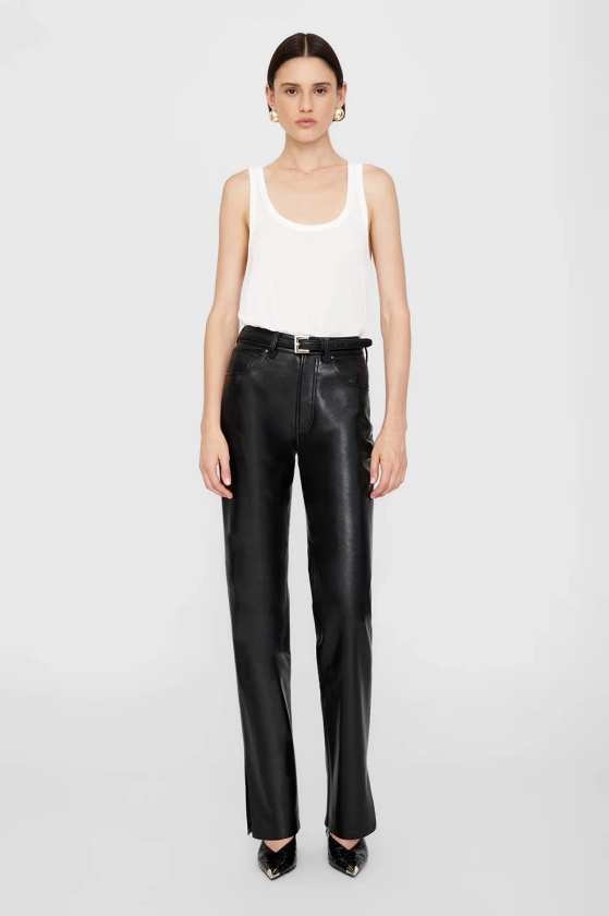 Roy Pant - Black Recycled Leather