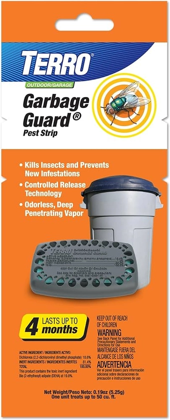 TERRO T800 Garbage Guard Trash Can Insect Killer - Kills Flies, Maggots, Roaches, Beetles, and Other Insects