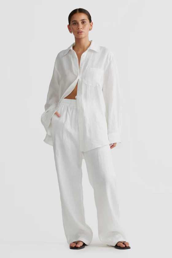 Blair Oversized Linen Shirt White