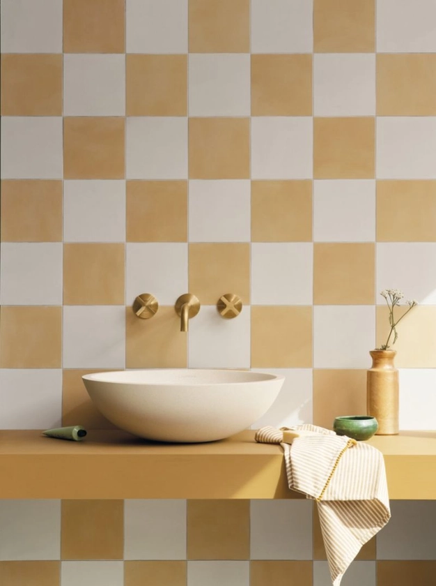 Vintage Vibes Sand 15x15cm | Yellow Porcelain Wall & Floor Tile