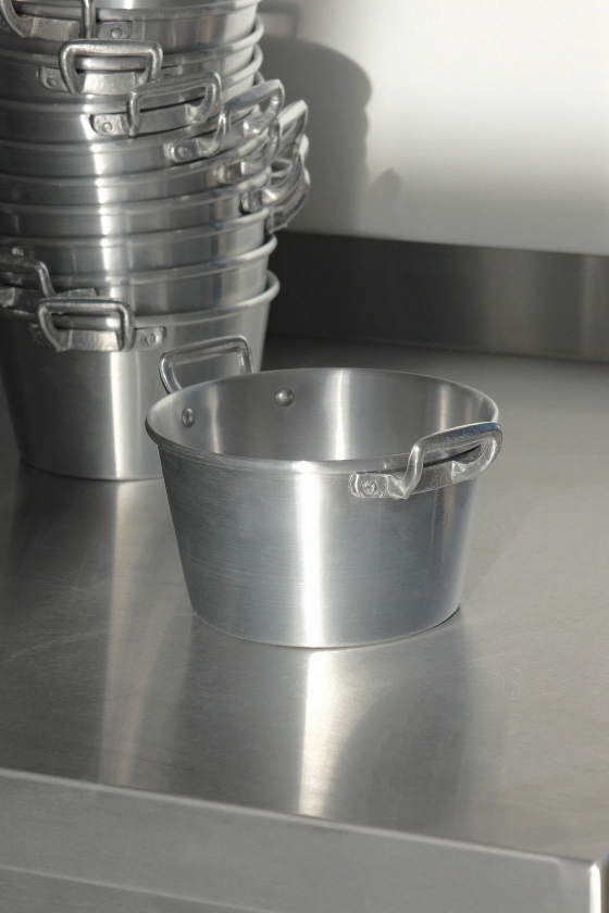 Aluminium bowl w. handle