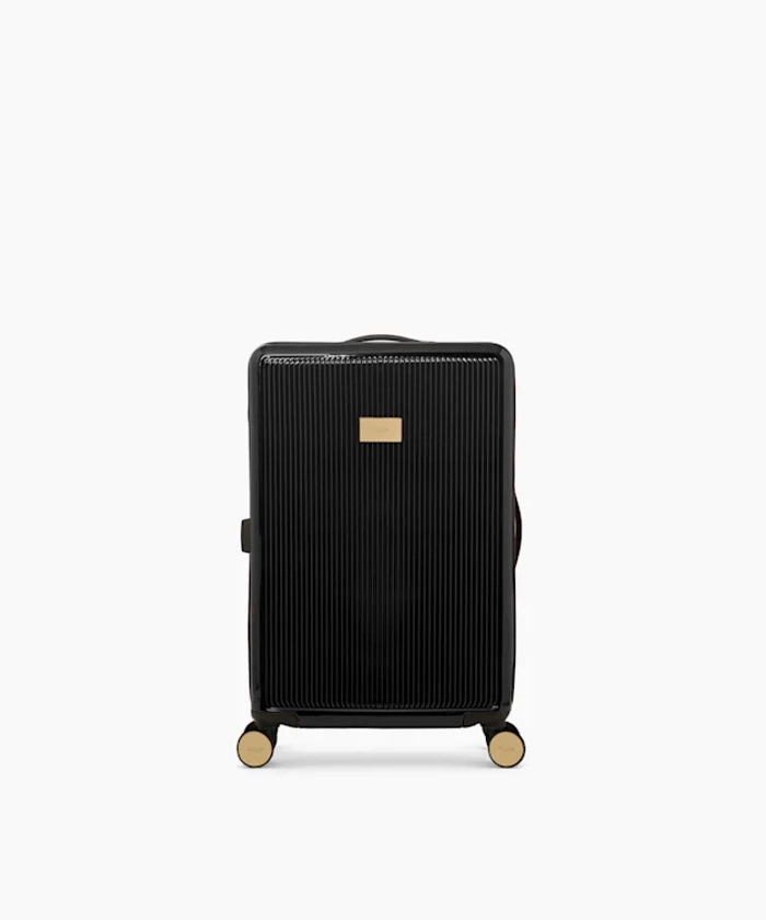 Olive Medium Black, Medium Hard-Shell Suitcase | Dune London