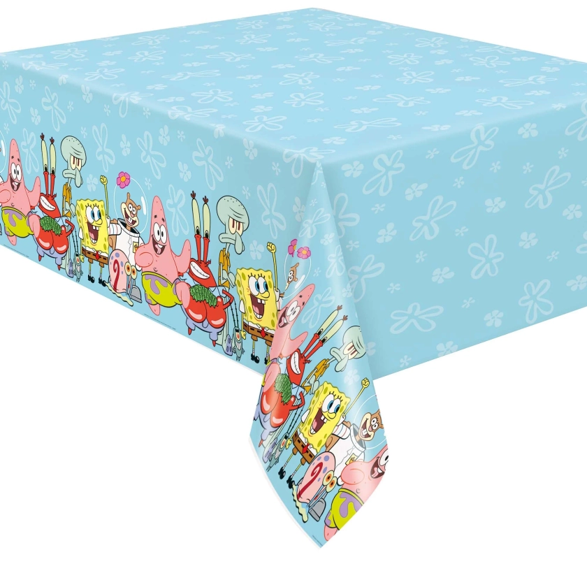 SpongeBob SquarePants Plastic Table Cover, 54 x 84 Inches | Party Supplies