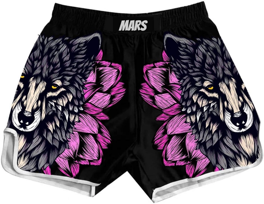 Wolf Skull Muay Thai Shorts Combat Fight MMA Boxer Boxing Trunks