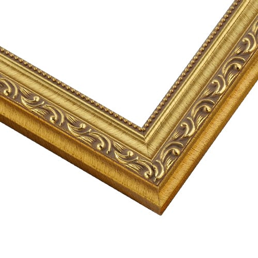 Slim Ornate Gold Wood Picture Frame