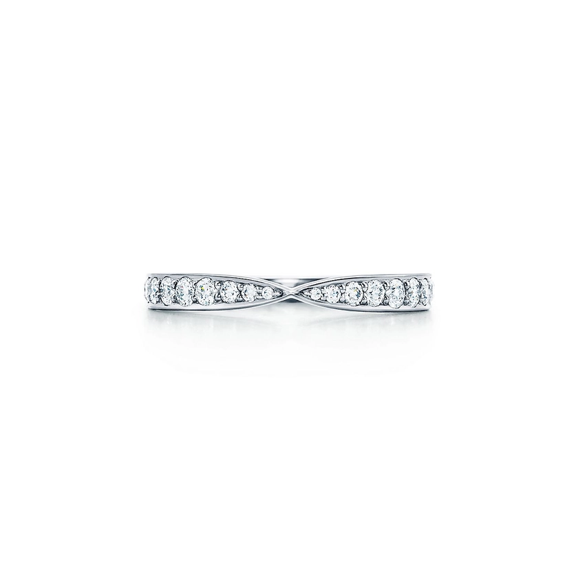 Tiffany Harmony®Band Ring in Platinum with Diamonds, 1.8 mm