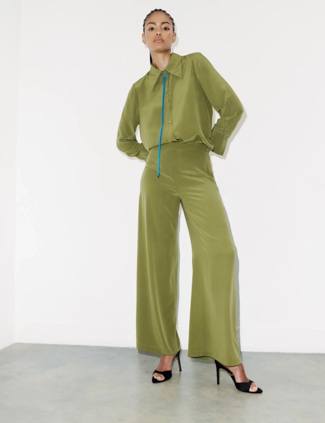 Pure Silk Wide-Leg Trousers | M&S X SIENNA MILLER | M&S