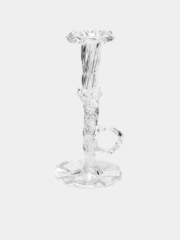 Hand-Blown Crystal Single Candle Holder