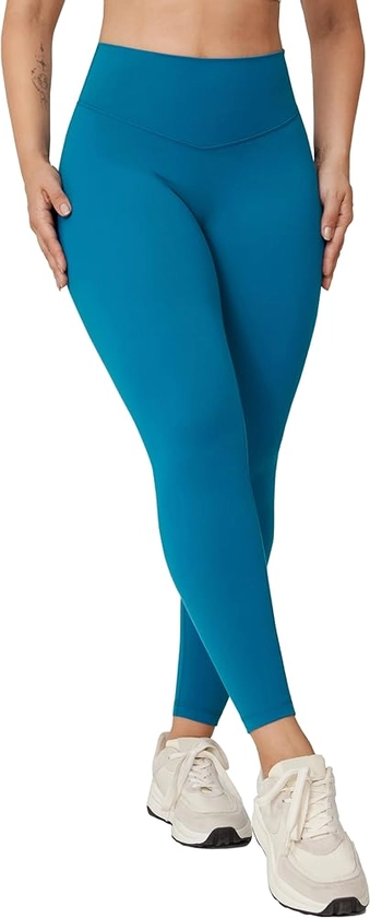Hugcurve No Front Seam High Waisted Workout Leggings for Women Buttery Soft Yoga Pants Gym Athletic Tights - 25''