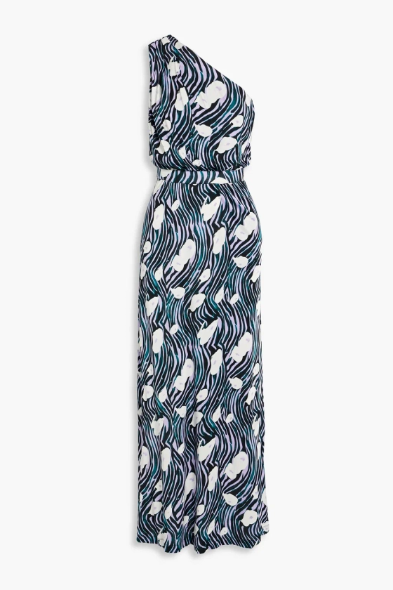 DIANE VON FURSTENBERG Kiera one-shoulder printed jersey maxi dress | THE OUTNET