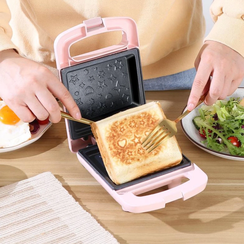 Brondbend Bread Maker - Toaster - Double Sided Heating Mini Breakfast Machine - Home Multifunctional Breakfast Machine - Sandwich Maker