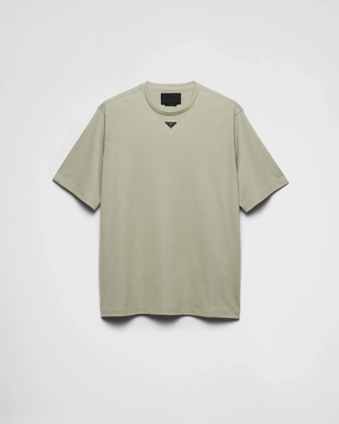 T-shirt En Coton Bleu | PRADA