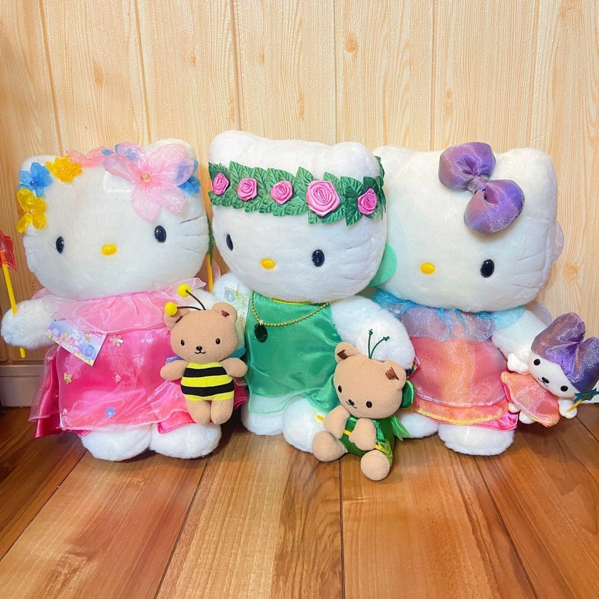 Sanrio Hello Kitty Fairy Kitty Plush Toy L 3set 35cm 2000 Vintage