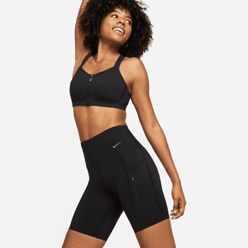 Nike Go Women's Firm-Support High-Waisted 20cm (approx.) Biker Shorts with Pockets. Nike UK
