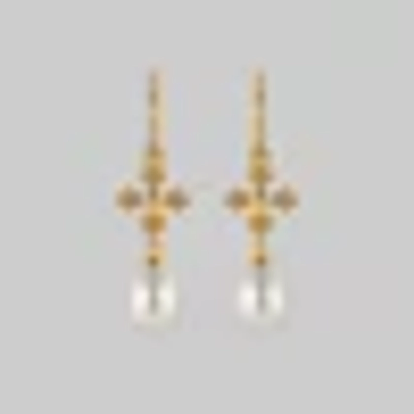 OPHELIA. Medieval Cross Hoop Earrings - Gold