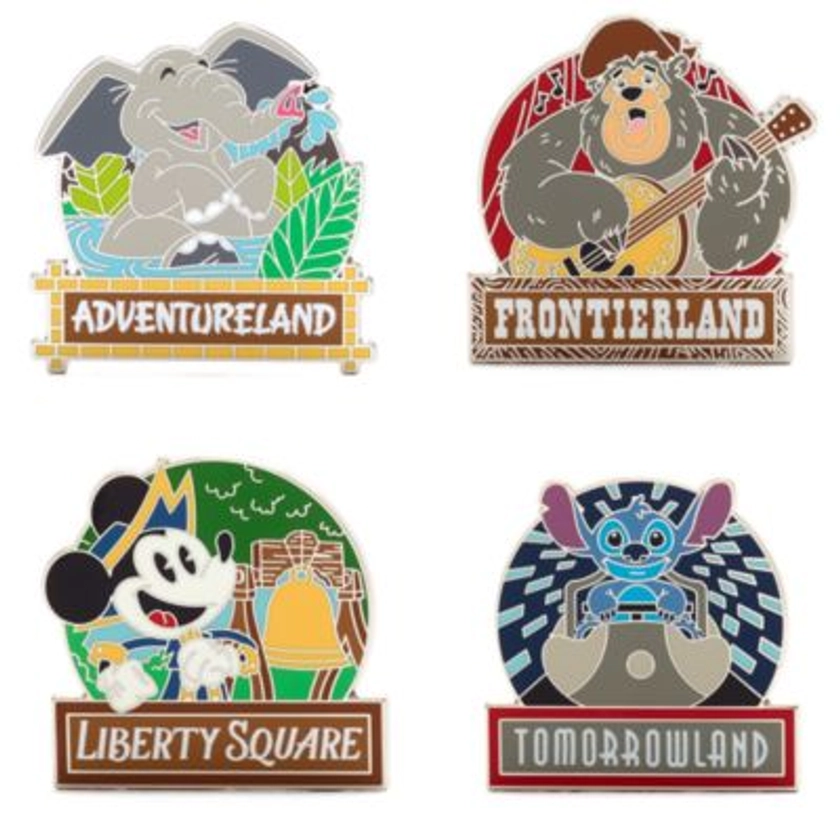 Walt Disney World Mickey Mouse and Friends Four Lands Pin Set | Disney Store