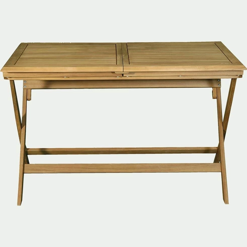 MILANA - Table de balcon extensible pliante en acacia (4 à 6 places) - bois foncé